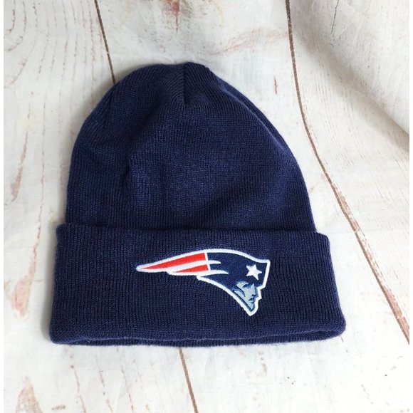 Navy Blue New England Patriots Embroidered Graphic Warm Scully Football Hat - Picture 11 of 11